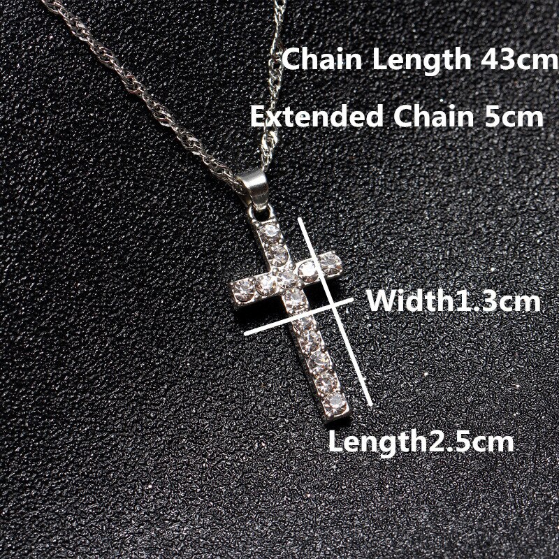 TF-36 Luxus Klassische Kreuz Anhänger Halskette frauen Hochzeit Party Schlüsselbein Halsband Kette Romantische Valentinstag Schmuck