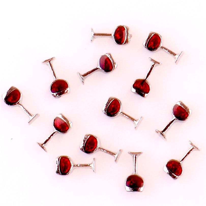 20Pcs/Lot F98 Red Wine Glass FLoating Charms Making Memory Glass Locket Handmade Jewelry