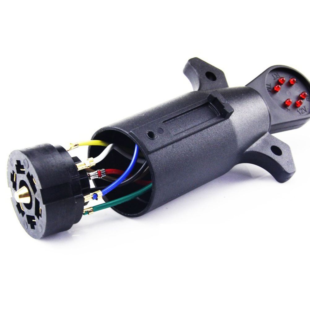 Wiring Circuit Tester US Standard 12V 7 Pin Wiring Circuit Tester Socket Detect Probe Plug Round Adapter for Trailer Caravan RV
