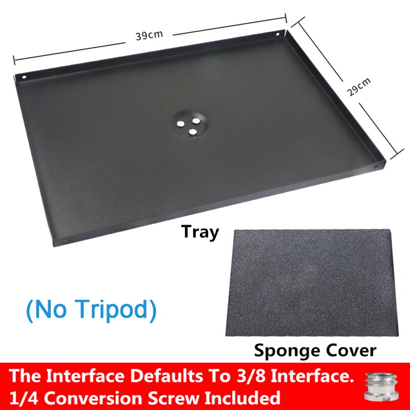 Universal Metal Tray Projector Tripod Stand 29x39cm Platen Platform With 0.5M 1.5M Tripod Adjustable Height Laptop Floor Holder: No Tripod