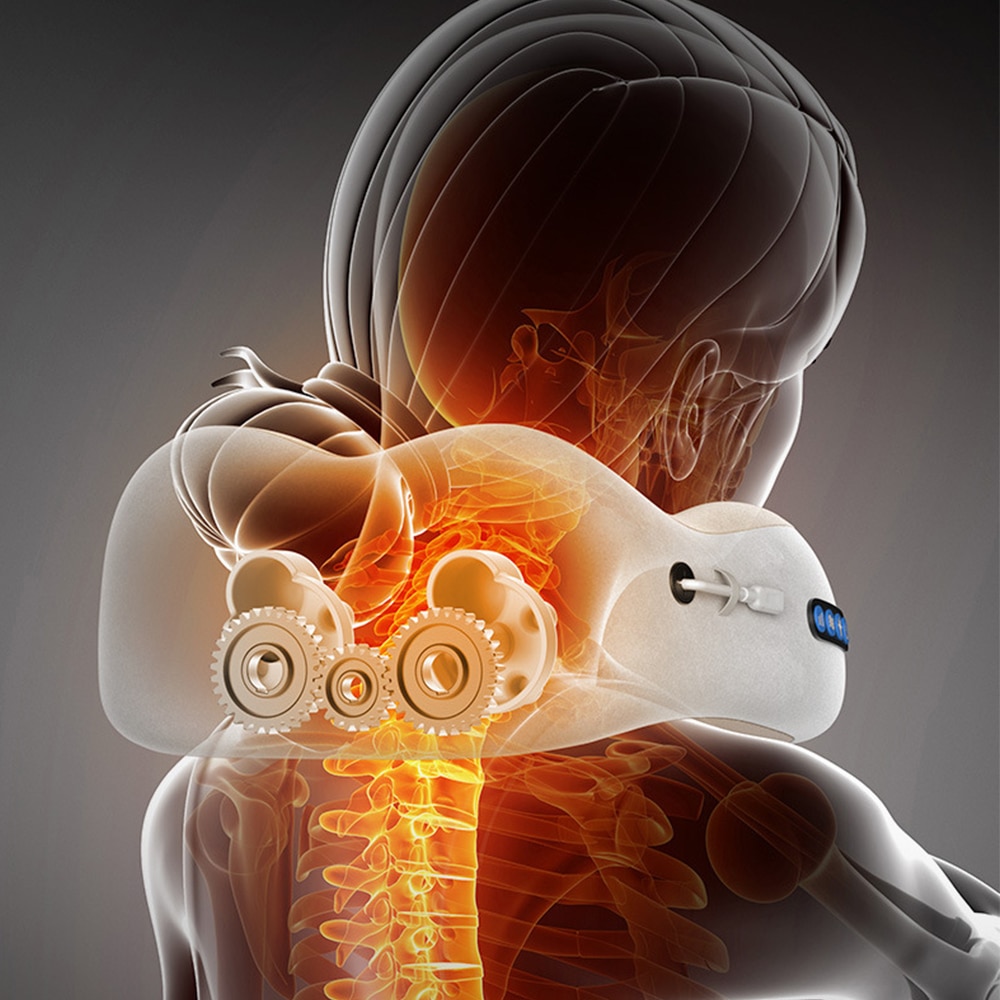 Elektrische Nek Massager Draagbare Massage Kussen Thuis Auto Schouder Relax Pijnbestrijding Fysiotherapie Verwarming Gezondheidszorg Tool