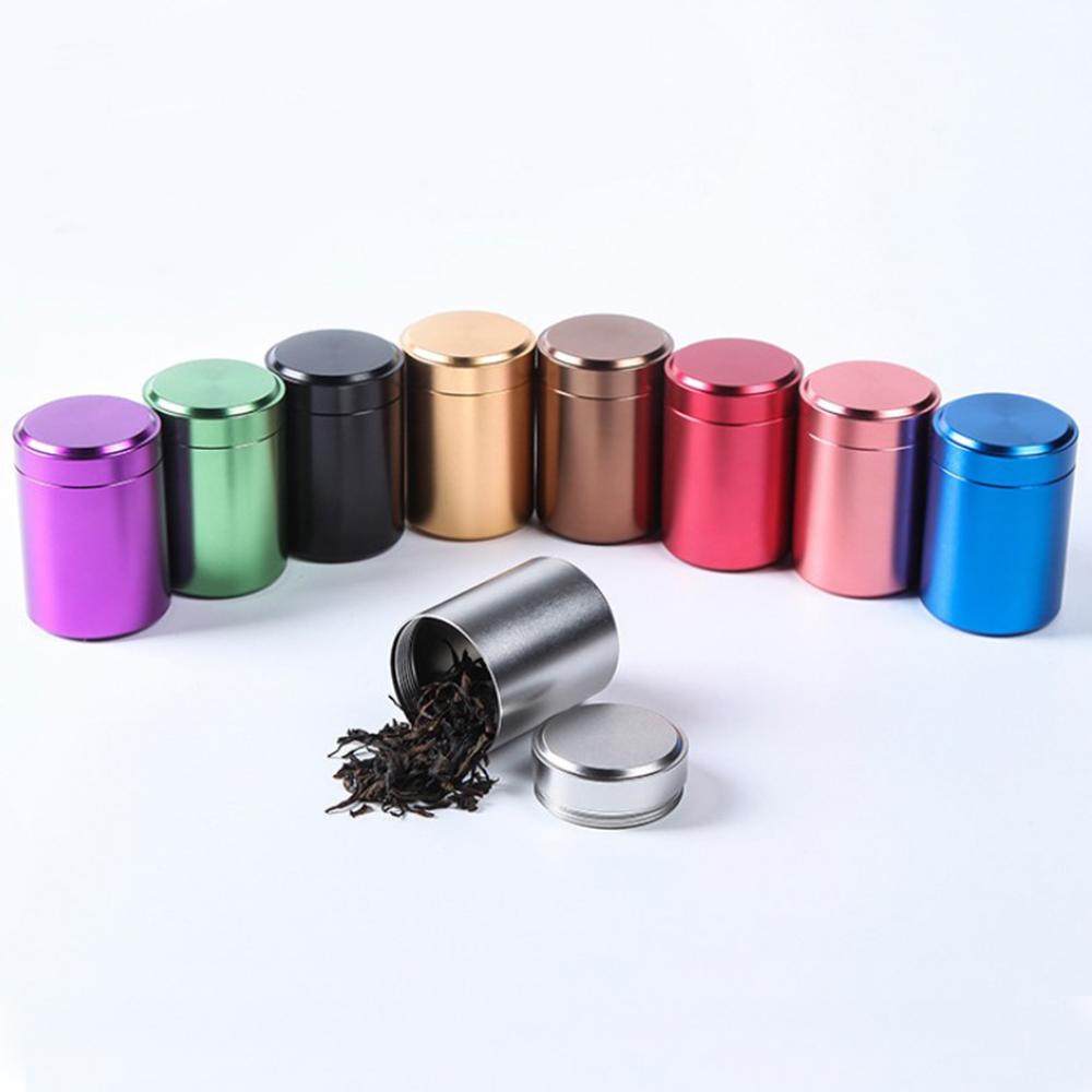 70ML/120MLAirtight Tea Canister Travel Loose Tea Caddy Metal Storage Bottle Kitchen Spice Coffee Powder Container Can