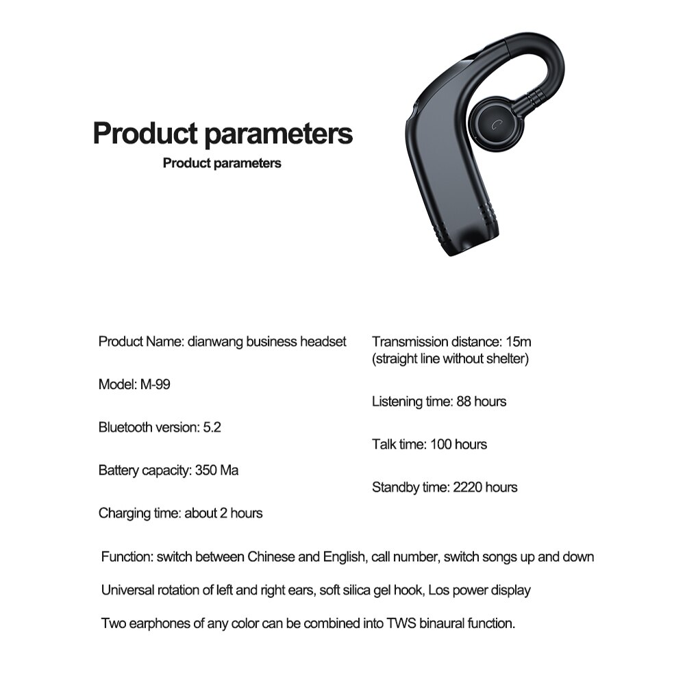 TWS Bluetooth Earphones Wireless Bluetooth Earbuds With Microphone 88 Hours For Continuous Listening To Music Sports Headphones