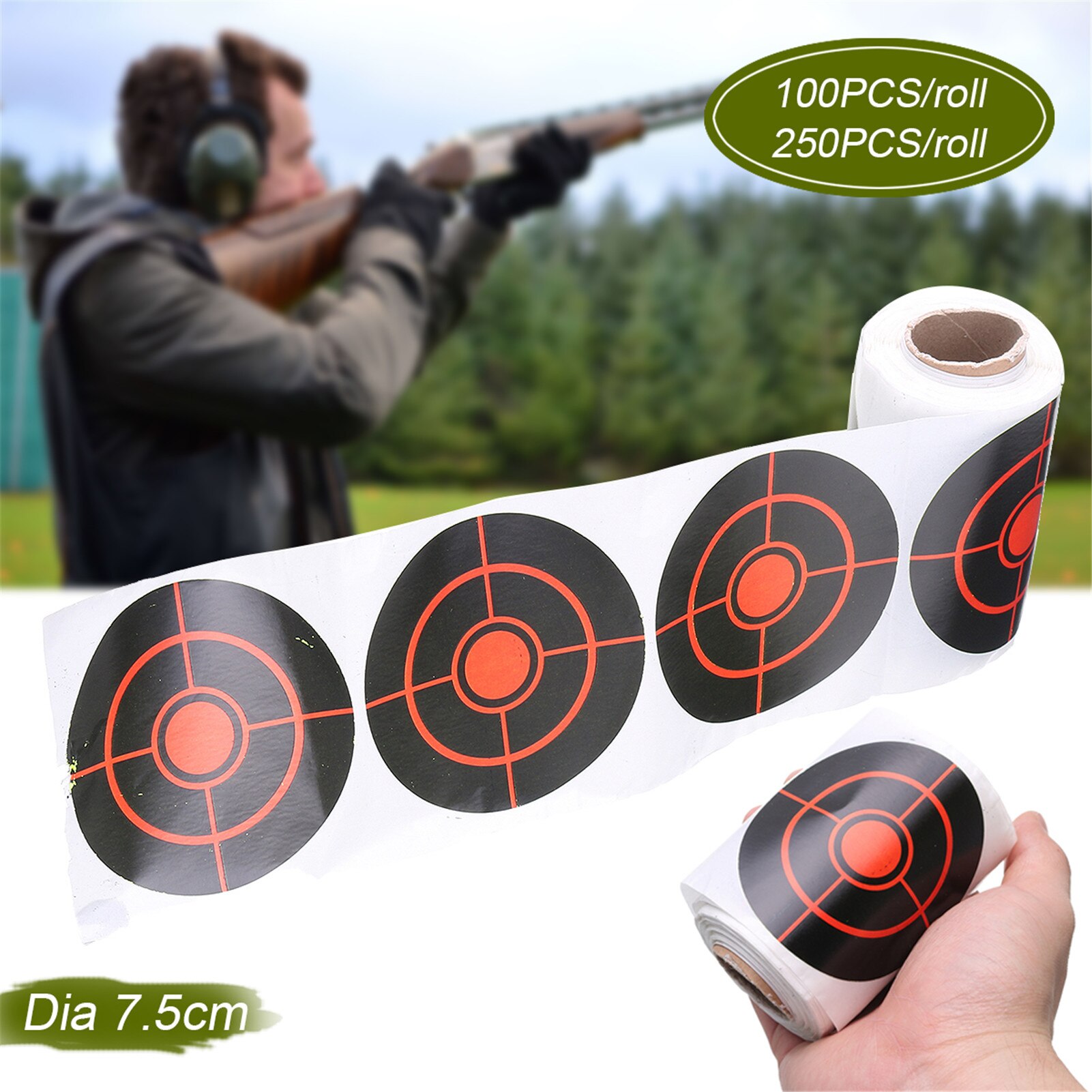 100/250 Stuks Shooting Ploetert Doel Stickers Roll Stickers