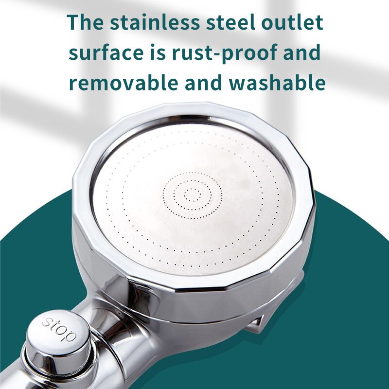 Zhangji Spa Stop Knop Douchekop Hoge Druk Regenval Water Saving Switch Button Spray Nozzle Voor Badkamer Accessoires