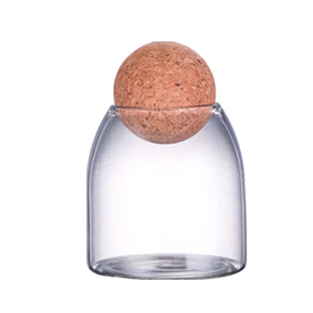 Borosilicate Lead-Free Glass Jars and Lids Sealed Can Grains Storage Tank Clear Coffee Beans Candy Jar Ball Cork Glass Container: 550ml