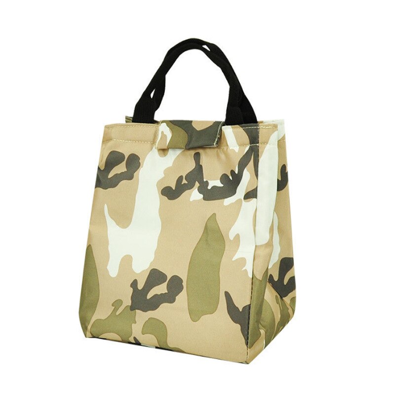 8-Kleur Mode Lunch Zakken Waterdichte Draagbare Canvas Functionele Thermische Voedsel Vrouwen Kids Reizen Picknick Werken Opbergdoos: Camouflage Style