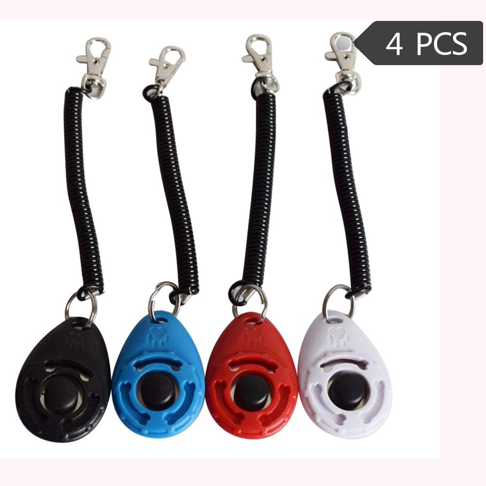 4 Stuk Hond Pet Klik Clicker Training Trainer Hulp Wrist Strap Pet Trainning Tool C7731