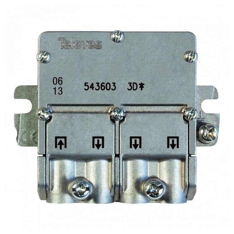 Mini repartidor Televes 543603 Easy 3D 5....2400Mhz 8,5/7,5Db interior