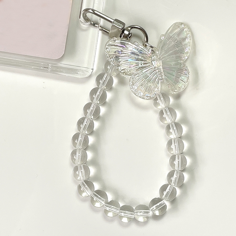 Crystal Butterfly 3-calowe akrylowe etui na karty Fotokartki Wyświetlacz Kredyt ID Karta bankowa Etui ochronne Brelok do kluczy Moda