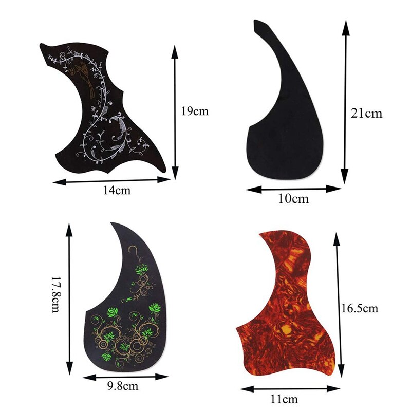 8 -pakning akustisk gitar pickguard selvklebende kolibri og vannformet gitar pickguard for 40 tommers 41 tommers gitar