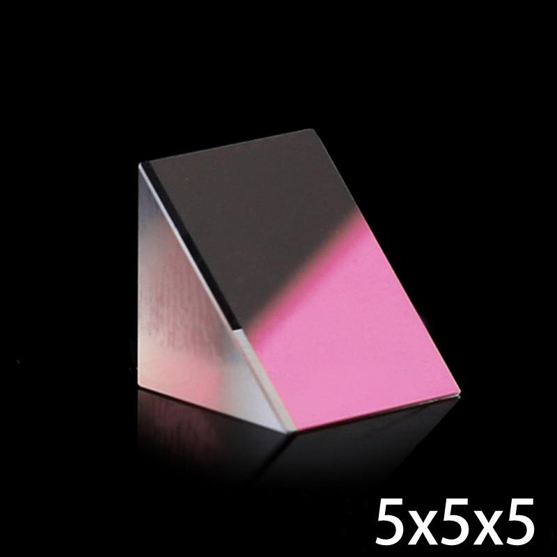 5x5x5mm Optical Glass Triangular K9 Prism Lens With Reflecting Film Light Spectrum Physics Optics,optical prism lens
