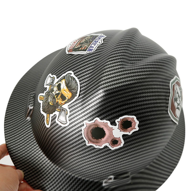 CE Full Brim Safety Helmet Hard Hat Stickers Carbon Fiber Construction Work Cap Lightweight HDPE Railway Protective Hard Hat