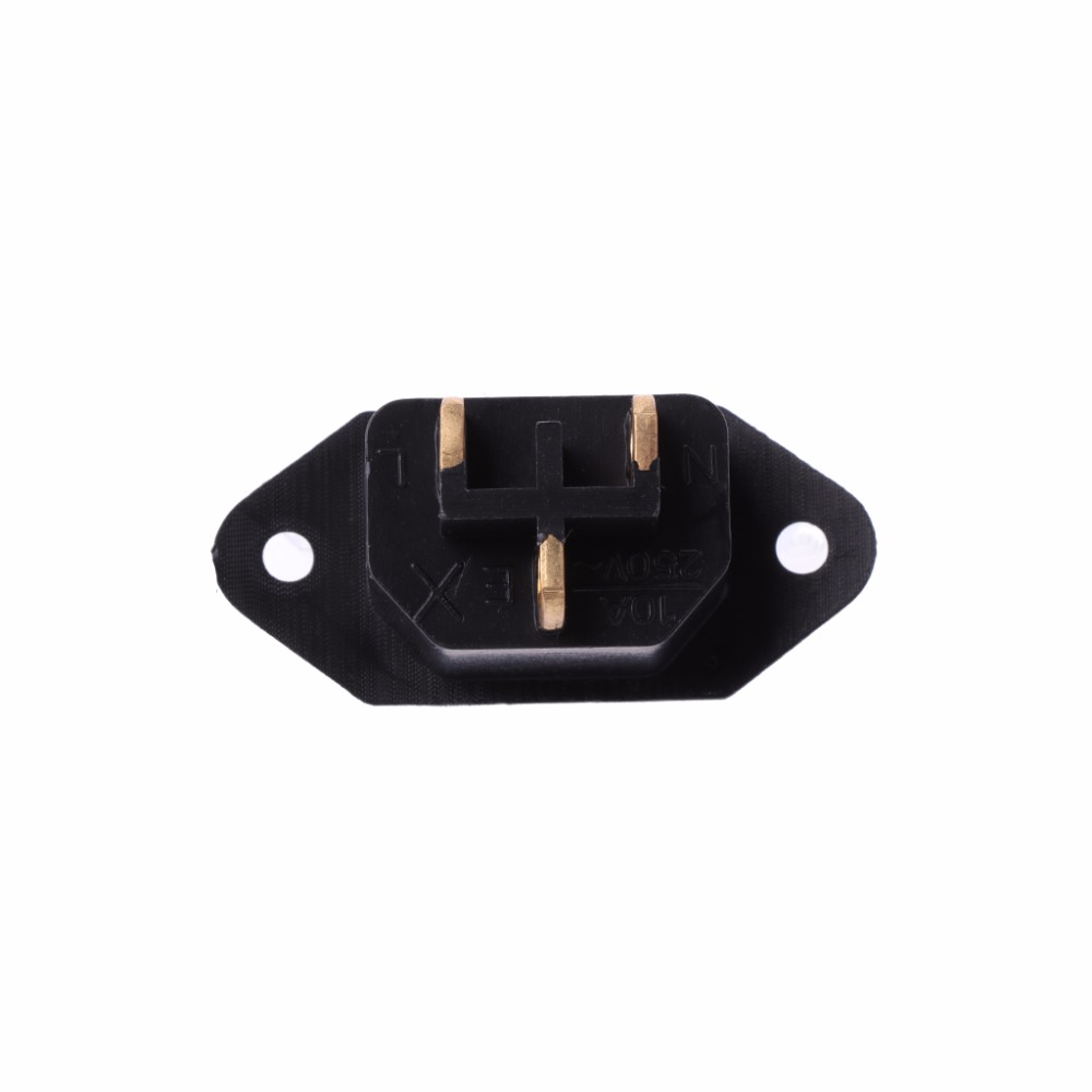 10 stks/set AC 250 v 10A 3-Pin Terminal IEC320 C14 Inlaat Power Plug Socket Zwart