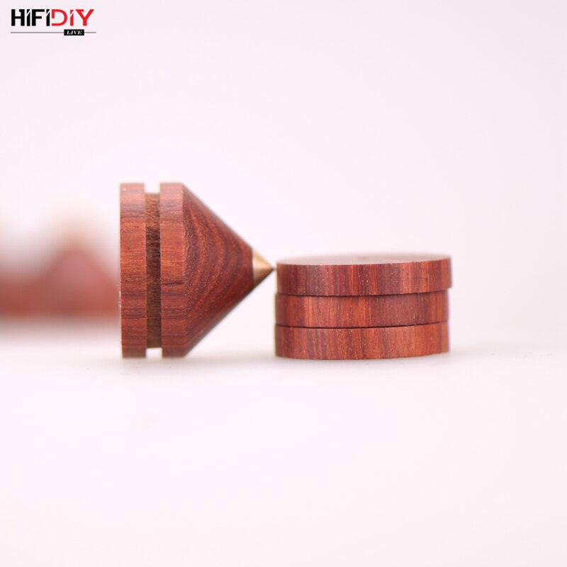 Hifidiy live 4 sæt  or 4 stk højttalere stand fod trædepude palisander træ højttaler boks pigge kegle gulv fod søm  m23*20