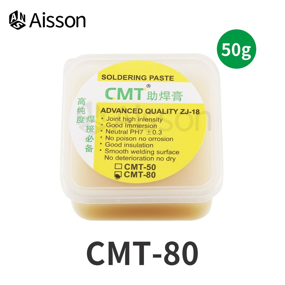 ZJ-18 Soldering Paste Mild Rosin Soldering Paste Flux PCB IC Parts Welding Soldering Gel Tool for Metalworking: CMT-80 50g