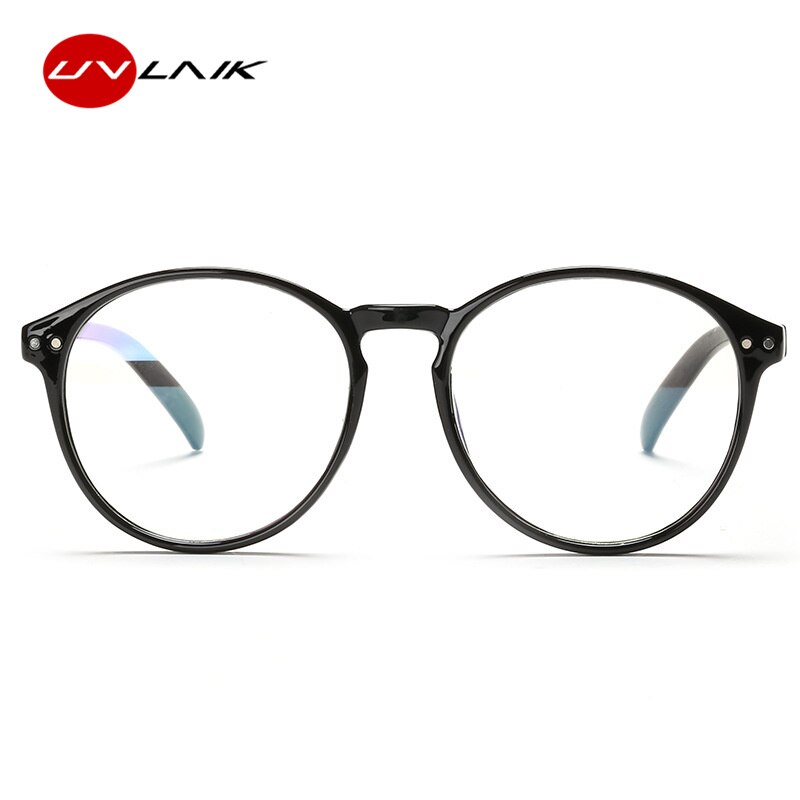 UVLAIK-Montura de lentes ópticos transparentes para hombre y mujer, anteojos redondos Retro hechos a mano, con lentes transparentes circulares