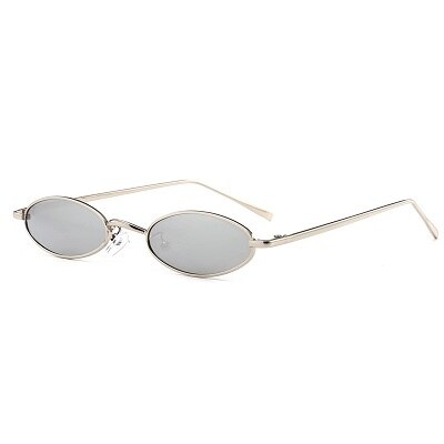 Kleine ovale ultravioletbestendige zonnebril met retro metalen montuur, geelrood, vintage ronde zonnebril, inisex wandelbril: 06