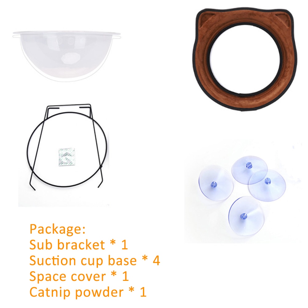 Transparent Space Capsule Cat Hammock Suction Cup Hanging Cat Sunbathing Window Sill Bed Toy Catnip Safety Pet Nest