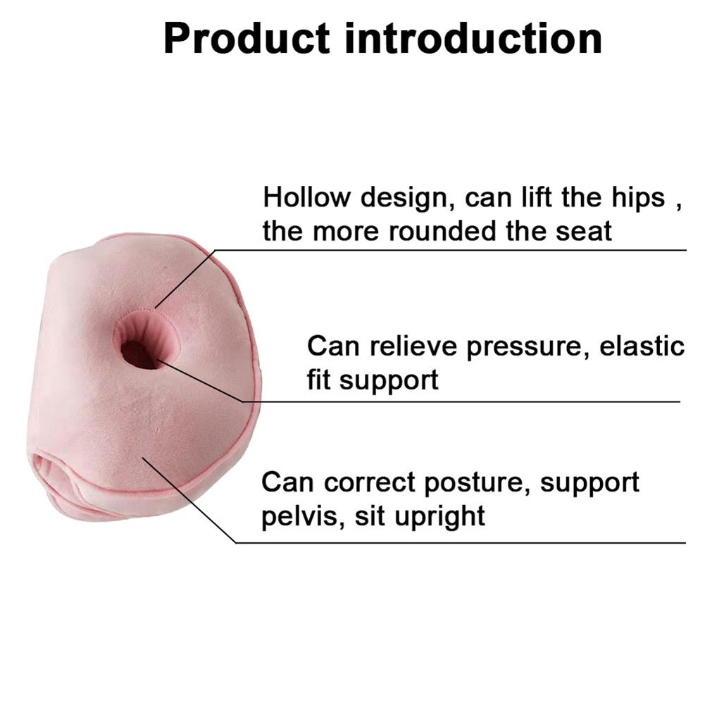 Dual Comfort Orthopedic Cushion Pelvis Pillow Lift Hips Up Seat Cushion Multifunction, for Pressure Relief