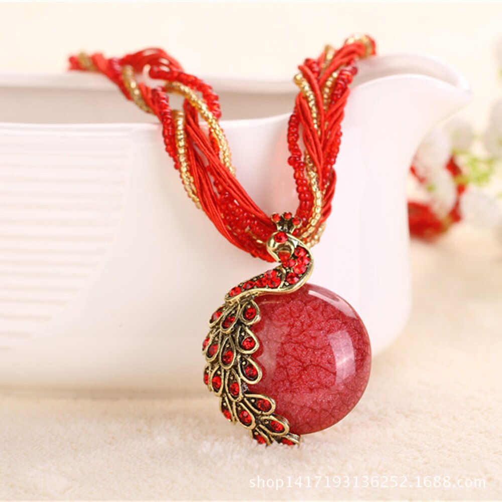 Aankomst Legering Pauw Accessoires Multi Color Ketting Bohemen Persoonlijkheid Overdrijving Ketting