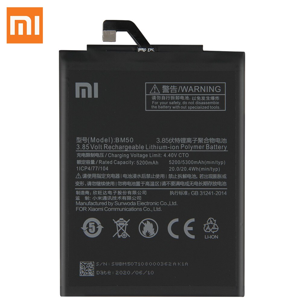 Original batería de reemplazo para Xiaomi Mi Max2 Mi Max 2 BM50 Mi Max BM49 Mi Max3 Max 3 BM51 batería genuina