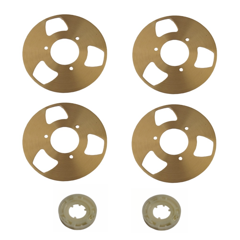 Maken van haspel naar haspelcassets Metaal (aluminium) Diameter 42 mm (pak van 4 haspels + 2 wielen): Beige