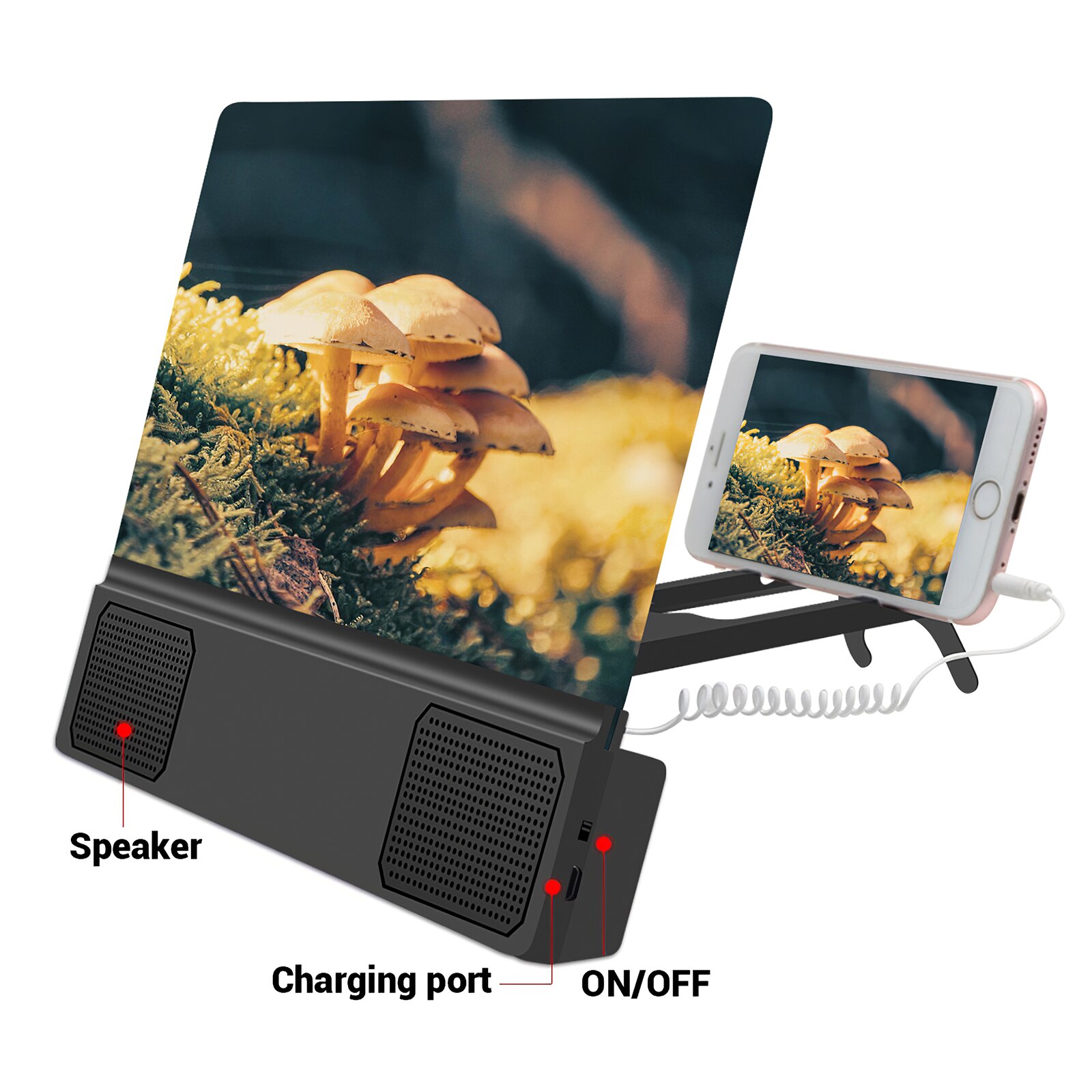 3D Magnifier Phone Screen Projector 12inch Mobile Screen Amplifier Phone Magnifying Holder Enlarger L5 Mobile Phone Screen