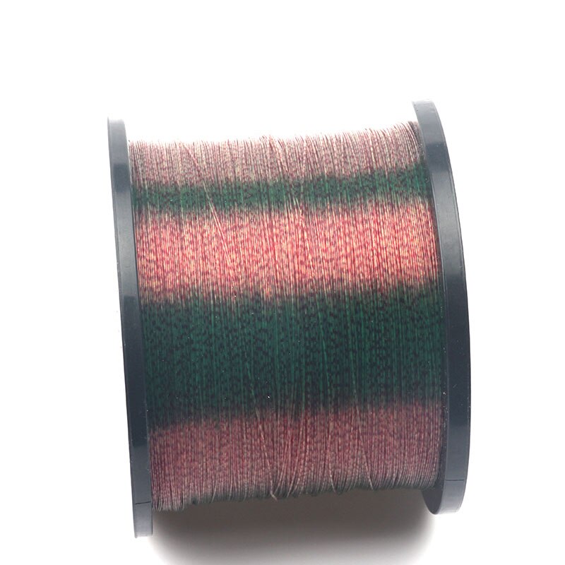 Super Sterke 1000 M Spikkel Karper Vislijn Draad Lijn 3D Onzichtbare Camouflage Nylon Rubber Draad Vislijn Algen Lijn