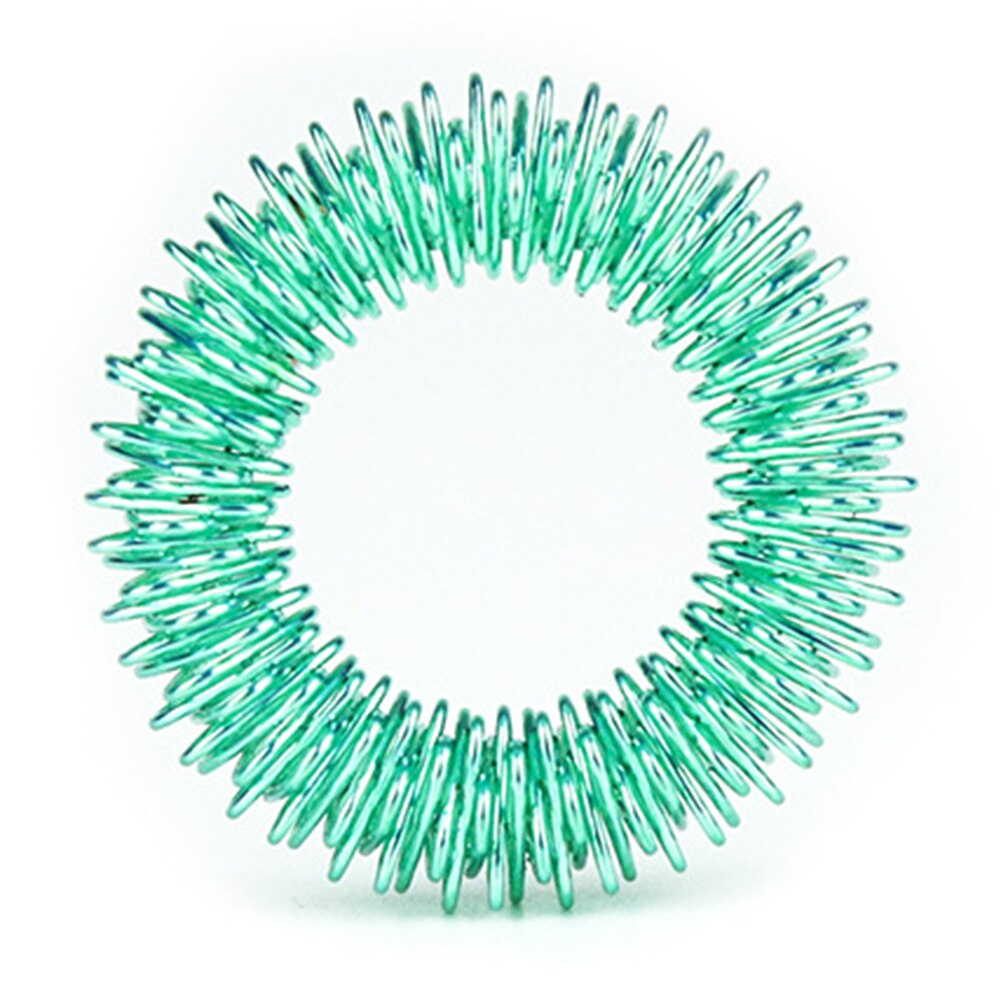 Spiky Sensory Anxiety Ring for Finger Massage Hand Acupressure Massager Fidget Rings Toy Stress Relief Circulation Rings: Green