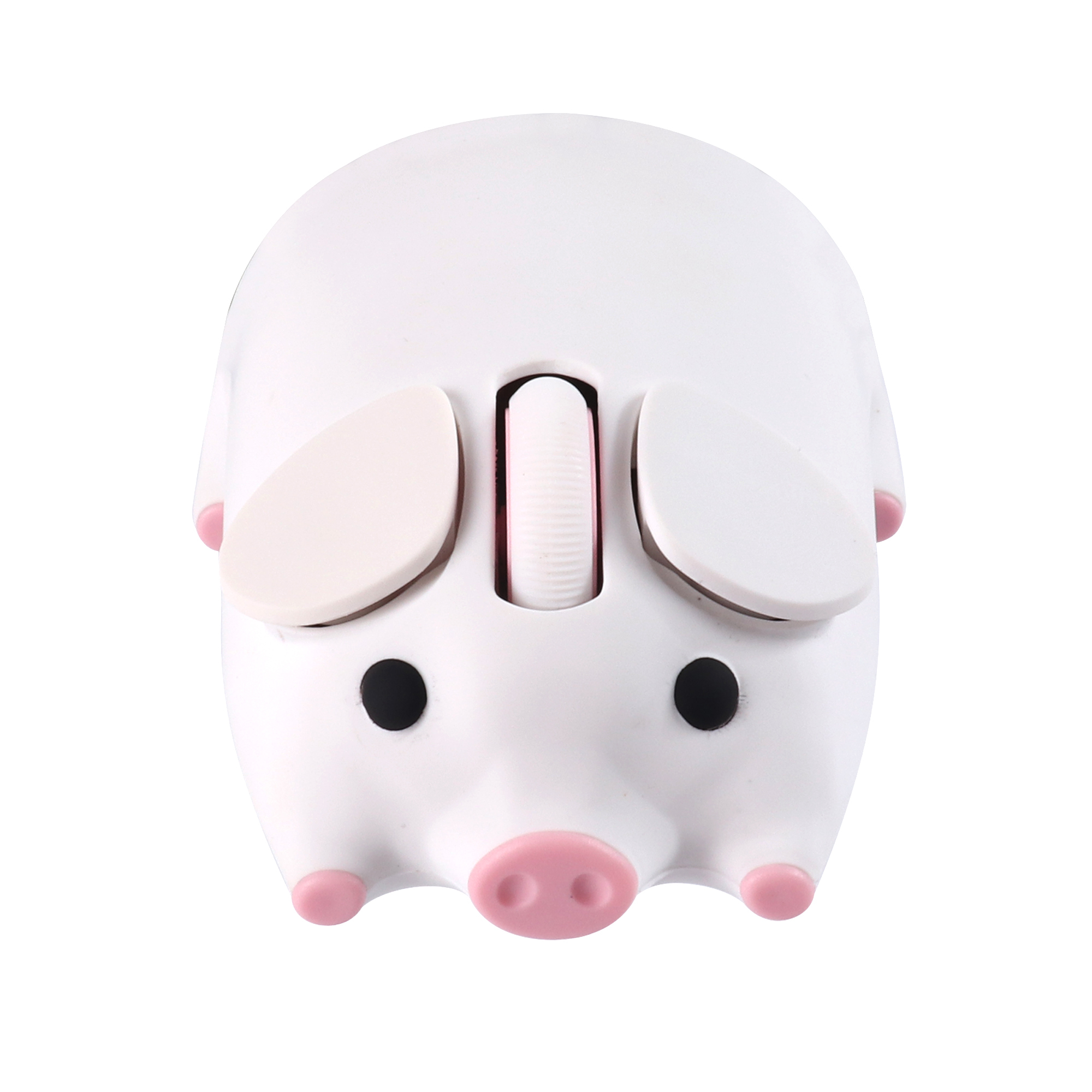 Dessin animé cochon souris d'ordinateur double 2.4G + Bluetooth mignon ergonomique souris optique jeu ordinateur portable PC universel pour fille: WHITE