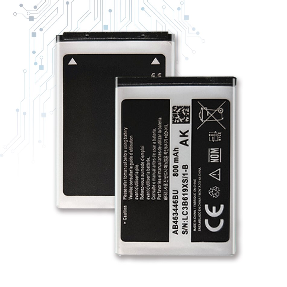 Batería para Samsung GT-C3010/C3011/C3520/E1080/E1150/E1272/SGH-E250/E900/M620/X160/X200/X210 (AB463446BU/AB553446BU/AB043446BE)
