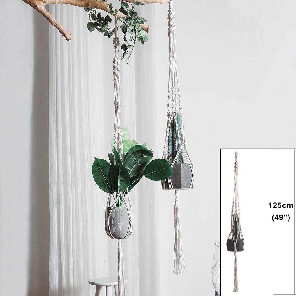 macrame wall hanging planter hangers air plant hanger holder balcony decoration wall planter pot woven basket bohemian makrama: IG60