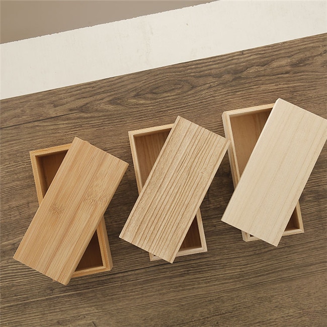 DIY Speciale aanbieding vintage bamboe houten doos rechthoekige paulownia doos desktop opbergdoos sieraden opbergdoos houten case