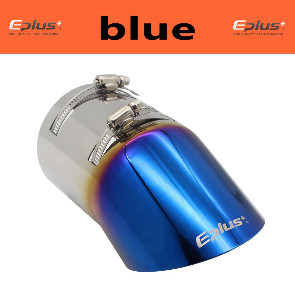 Eplus Car Styling Mufflers Exhaust Tail Throat Pipe Tip Universal Stainless Steel Large Diameter 96mm Auto Muffler: blue