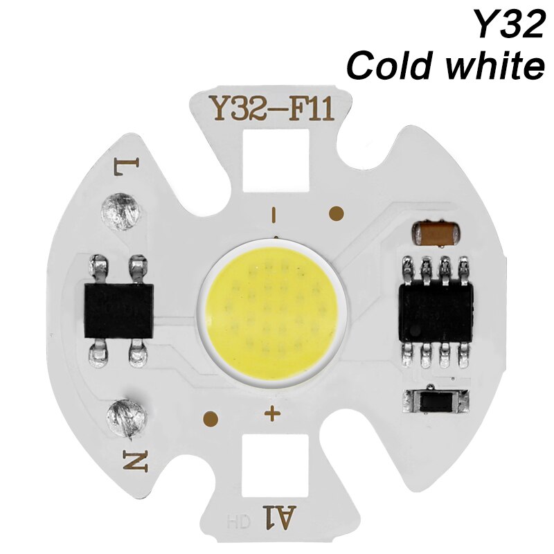 5 stk cob led lampe chips  ac 220v 3-9w led pære lampe smart ic driver pærer lys diy spotlight downlight chips utendørs flomlys: Y32 kaldhvite / 3w