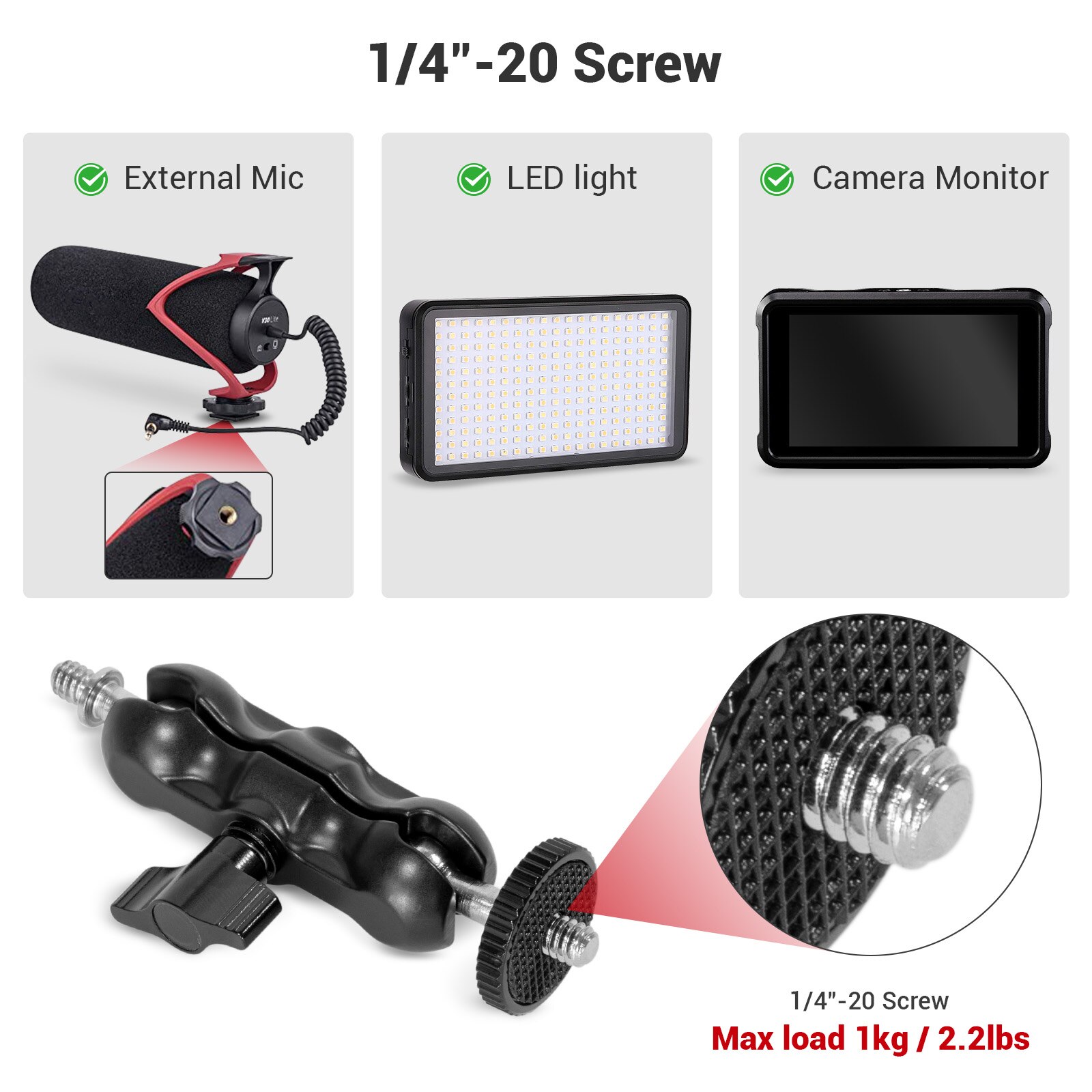 Braçadeira em forma de caranguejo multi-funcional smallrig com braço mágico ballhead 2164