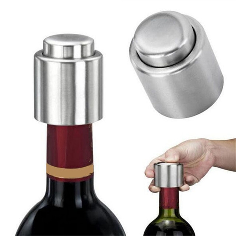 1Pc Stainless Steel Vacuum Wine Bottle Stopper Sealed Storage Plug Liquor Flow Stopper Pour Cap