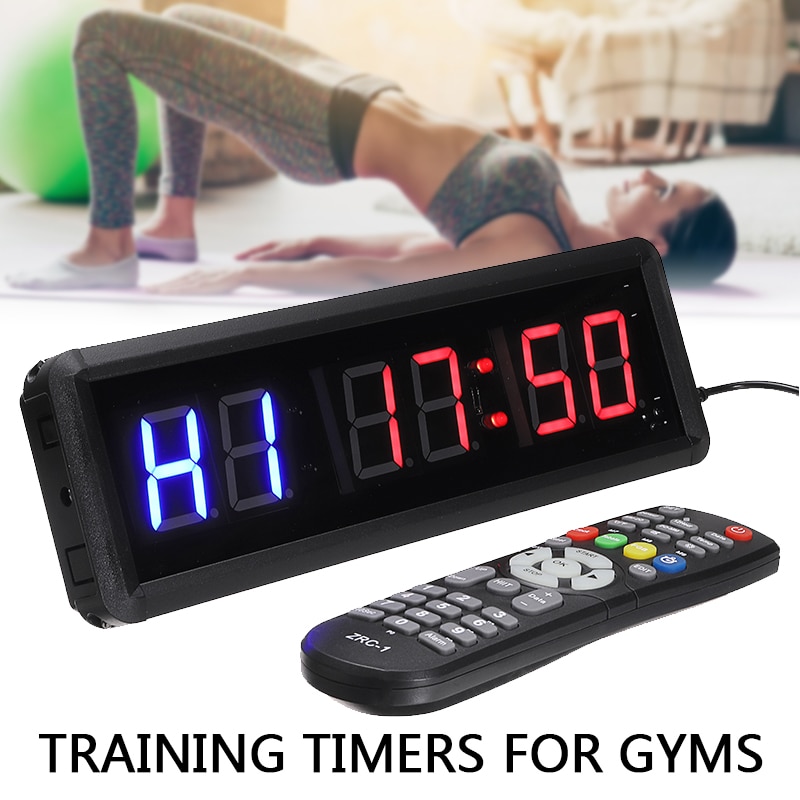 1.5 ''6-bit Fitness entraînement LED minuterie maison gymnastique Sport suspendus chronomètre électronique horloge Prescise horloge murale IR télécommande