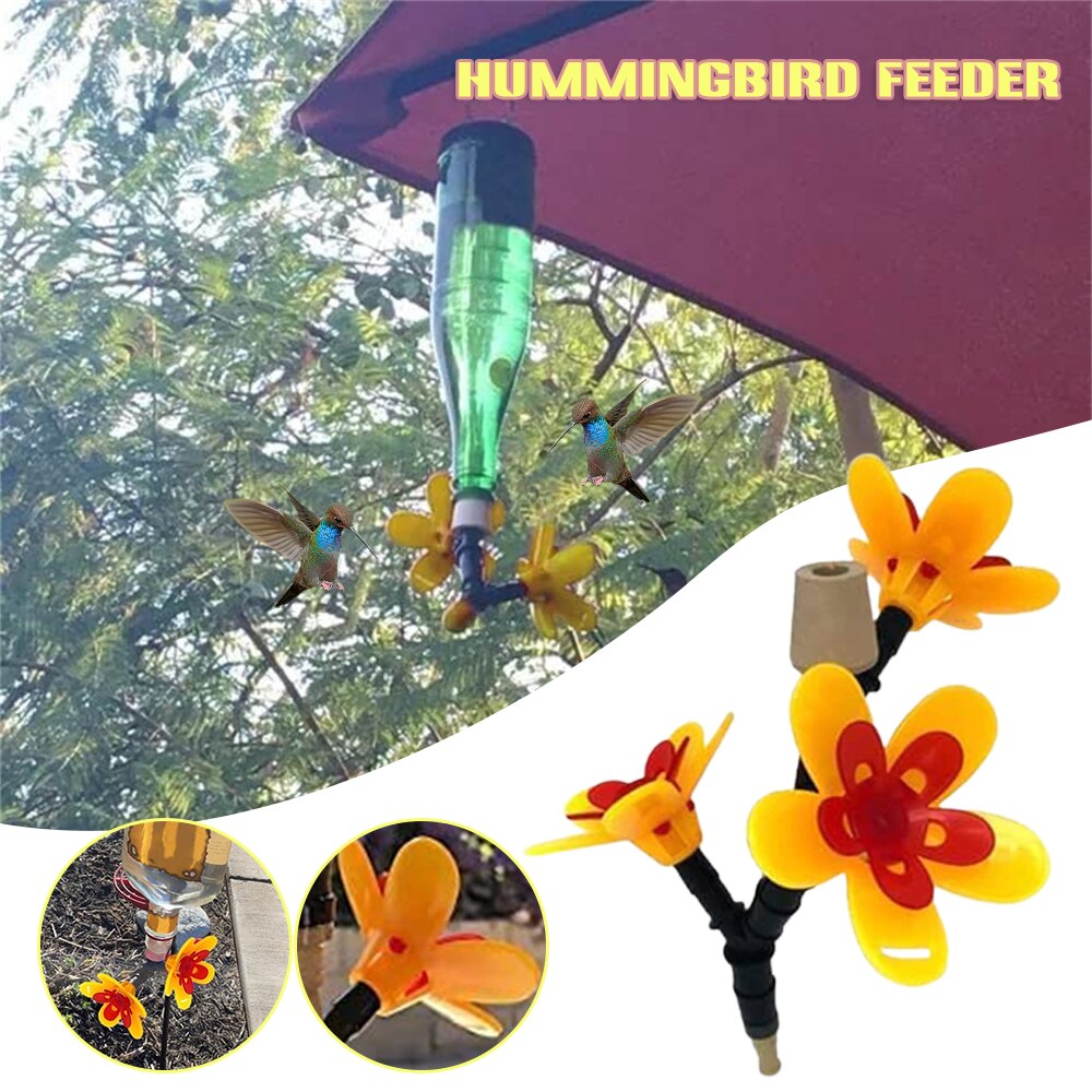 Flower Hummingbird Feeder Kit DIY Recycling Bottle Hanging Feeder for Outdoor Recycled Wine Bottle Accessories PR