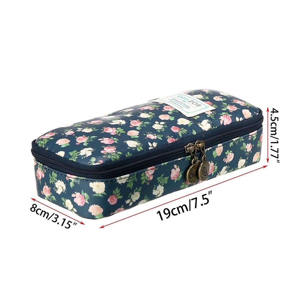 Nette Bleistift fallen Große Kapazität Blumen- Bleistift Schreibwaren Veranstalter Multifunktions Kosmetik Tasche DQ
