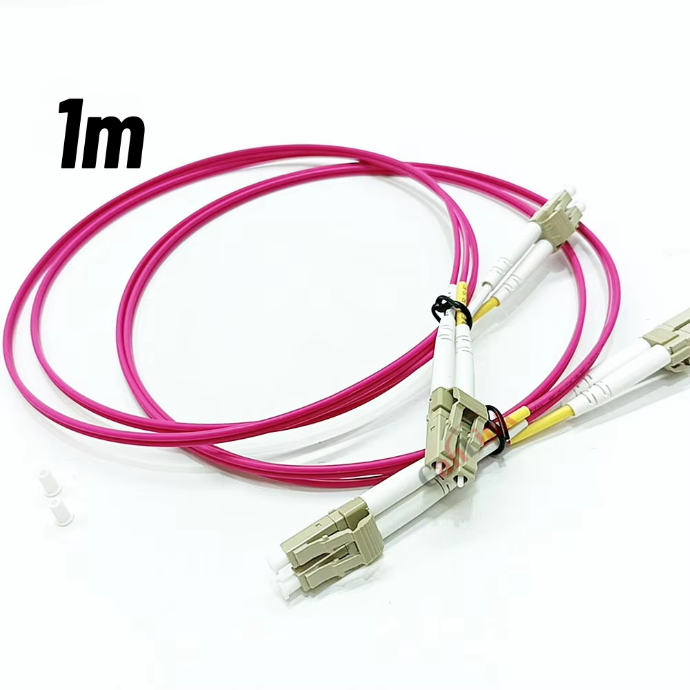 10 stk/parti lc-lc  om4 multimodus fiberkabel 3.0mm multimodus dupleks lc-upc fiberoptisk genser patchkabel 1/2/3/5m: Blå