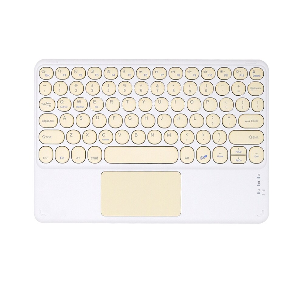 Mini teclados inalámbricos portátiles con Bluetooth y panel táctil, teclado Universal de 10 pulgadas para iPad, Samsung, tabletas y teléfonos inteligentes: YellowC-10 inch