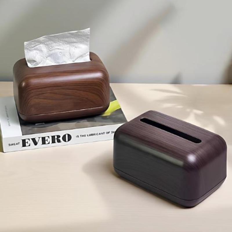 Chinese-style Simple Walnut Color Tissue Box Household Solid Wood Living Room Storage Carton Wooden Tissue Storage Box