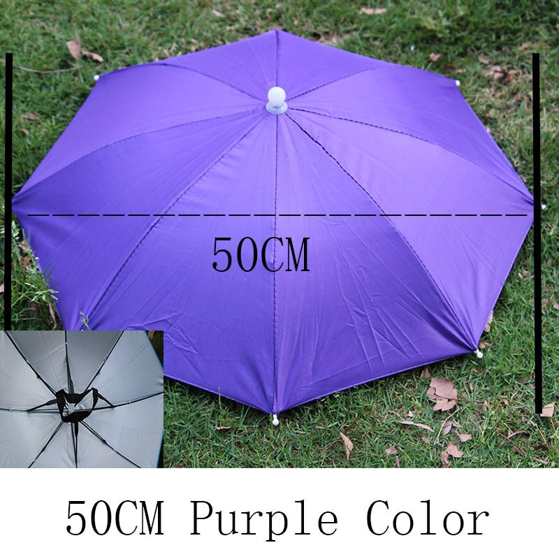 YADA Headwear Kappe Kopf Hüte Tragbare Kopf Regenschirm Hütte Angeln Kappen Punkt Spitze Regenschirm Sport Kappe Handarbeit draussen Regenschirm YD153: Violett