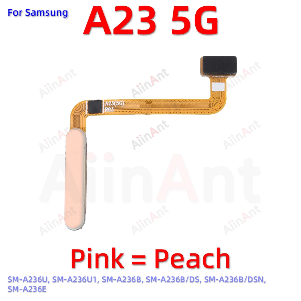 Back Button Touch ID Finger Scanner Fingerprint Sensor Flex Cable For Samsung Galaxy A22 A23 4G 5G A225F A226B A235F A236B A236U: Transparent