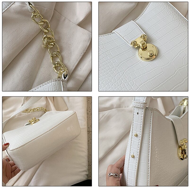 Alligator kvinder bucket taske klassisk blå famle skuldertasker sommer krokodille mønster dame crossbody messenger håndtaske