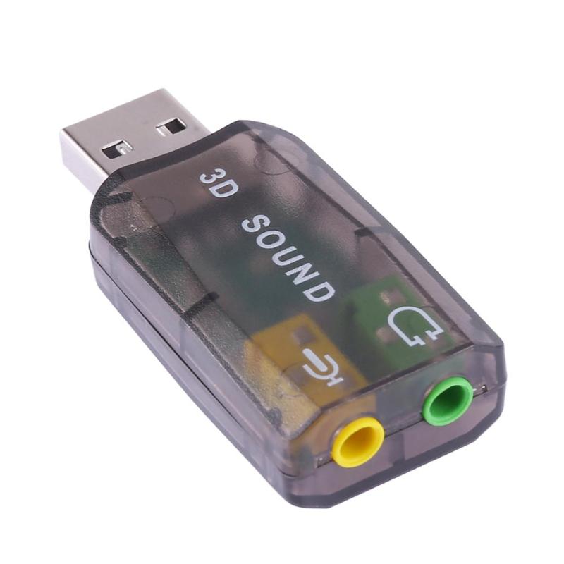 Multi-channel USB 2.0 Sound Card Virtual 5.1 Channel 3D Audio Adapter for Desktop Laptop Notebook Computer PC