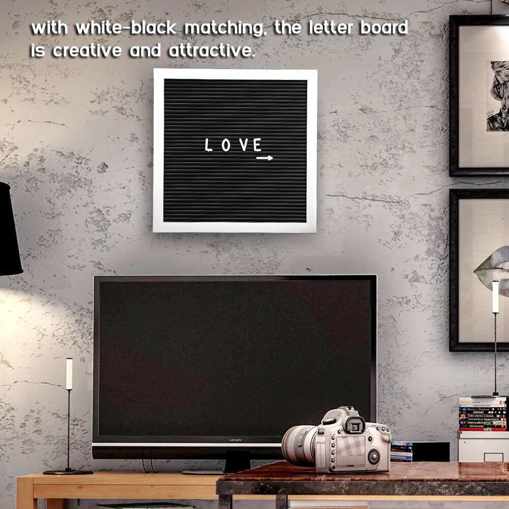 25 cm x 25cm witte frames bericht vilt letterbord bord verandering letters cijfers kamerdecoratie diy decoratief bord