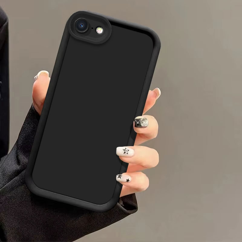 Para Apple iPhone 5 5S 7 8 SE SE2 SE3 2022 paquete completo funda de silicona suave iPhone 7 8 Plus X XR XS Max funda de teléfono: PE / Negro